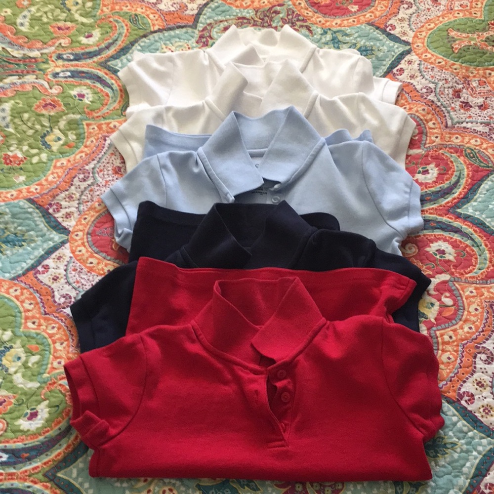 Uniform polo shirts 👚 + college T-shirt...